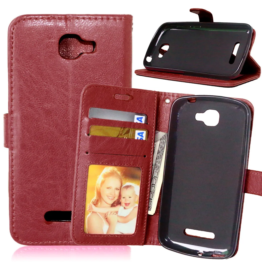 Базовый кожаный чехол для Alcatel One Touch Fierce 2 7040 T Coque откидной Чехол кошелек с