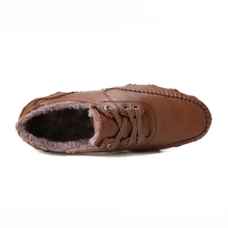 ZALAVOR Size 38-46 Men Casual Shoes Autumn Winter Warm Flats Lace Up Solid Color Driving Male Footwear | Обувь