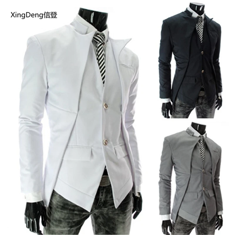 

XingDeng Autumn and Winter Asymmetric SuitJacket Men's Wholesale Hot Sale Clothing Special Men's Fashion Top Coat