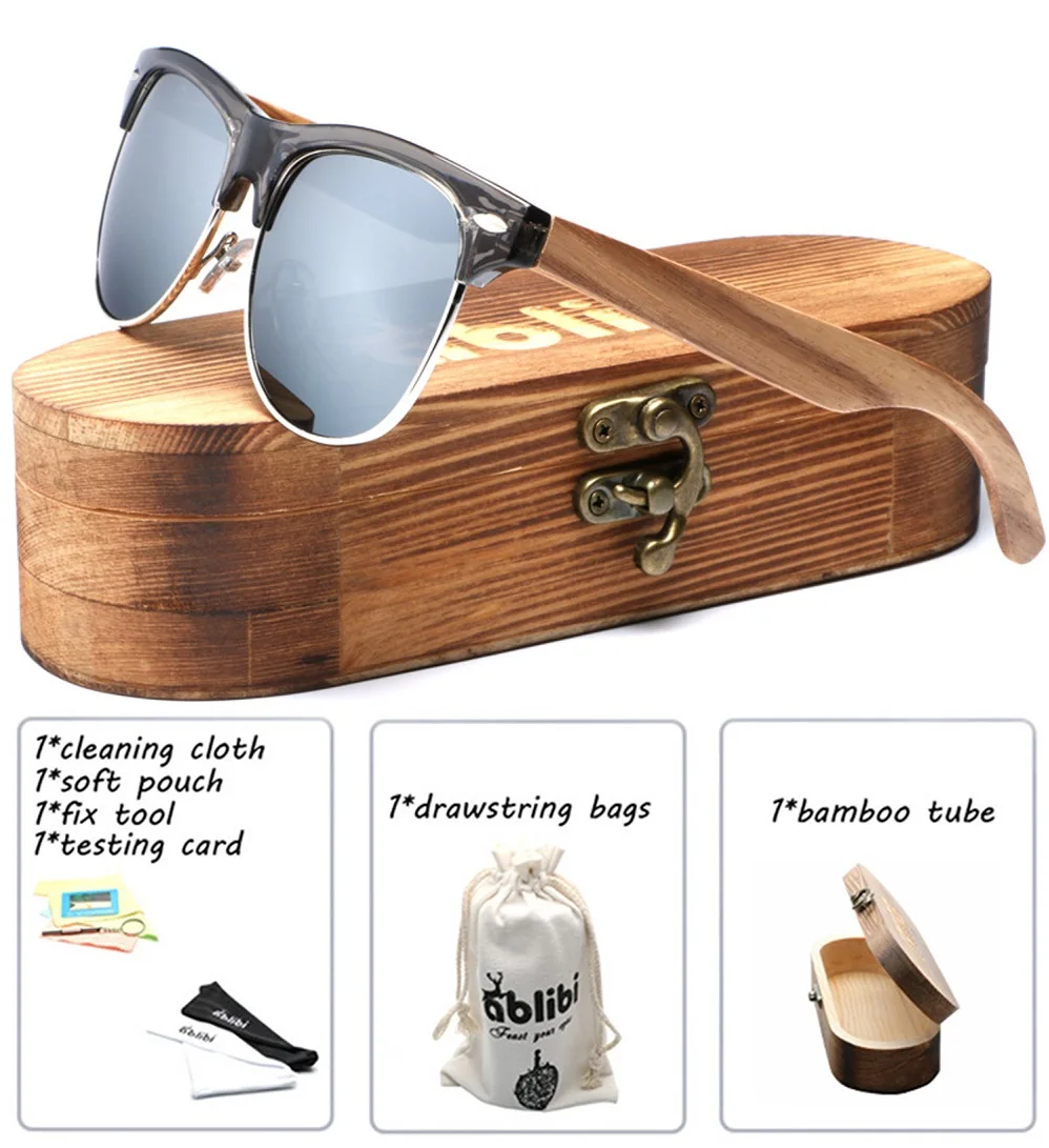 

2019 New Design Wood Sunglasses Polarized Handmade Bamboo Mens Sunglass Sun glasses Men Gafas Oculos De Sol Madera