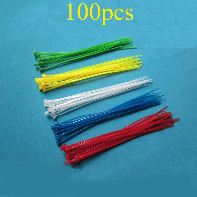 100 шт./лот RC модели крепления нейлоновый кабель галстук черный молния стяжки