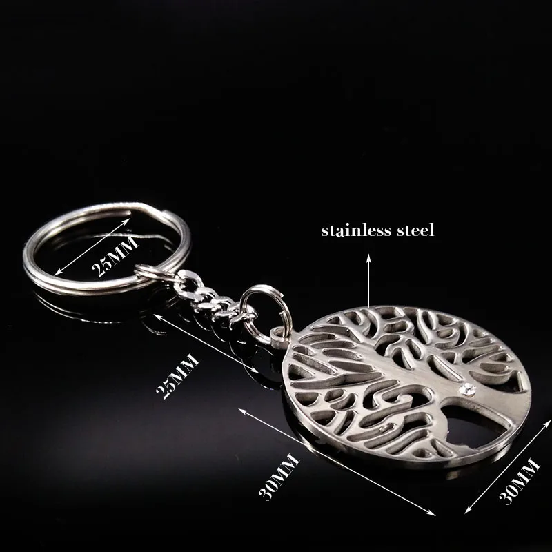 Брелки из нержавеющей стали Tree of Life женские и мужские брелки с подвеской