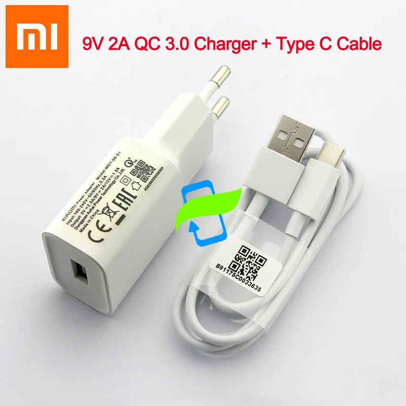 Оригинальное быстрое зарядное устройство Xiaomi Mi9 Быстрая зарядка QC 3 0 адаптер