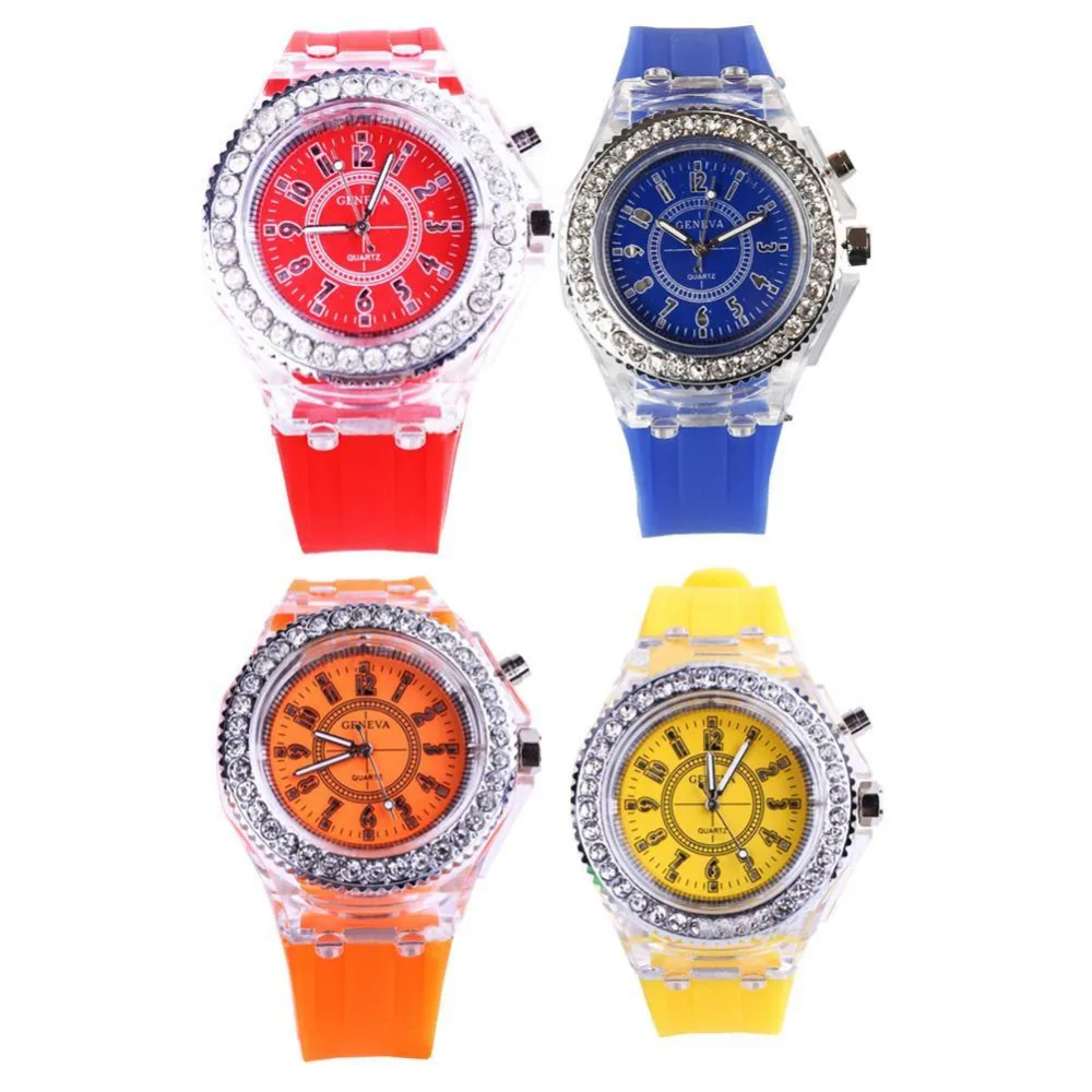 

Luminous LED Sport Watches Women Quartz Watch ladies Women Silicone Wristwatches glowing Relojes Mujer Led Flash Luminous