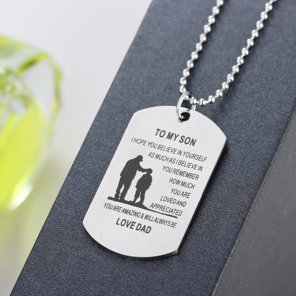 Ожерелье папочка с подвеской Love To Son Hope You Believe In Yourself ожерелье подвесками из