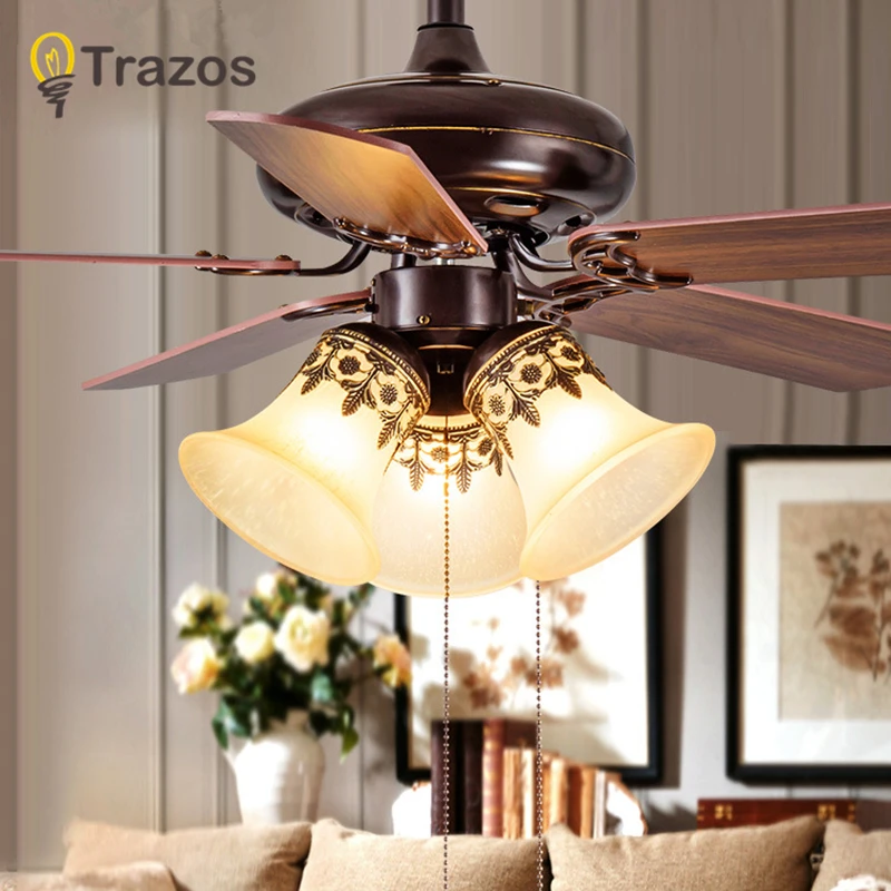 TRAZOS современный 42 дюймовый Железный лопасть черные потолочные вентиляторы с