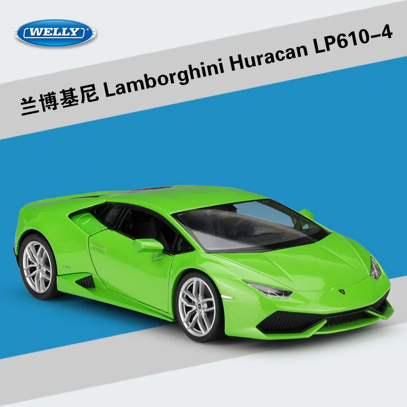 

Классическая Игрушечная модель WELLY Diecast 1:24, модель автомобиля Lamborghin Huracan LP610, спортивный автомобиль из металлического сплава, автомобиль для мальчиков, коллекция подарков