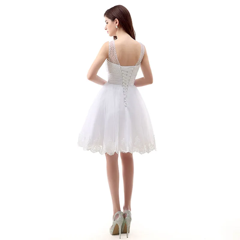 Маленькое Белое Платье коктейльные платья 2018 ТРАПЕЦИЕВИДНОЕ платье с рукавами