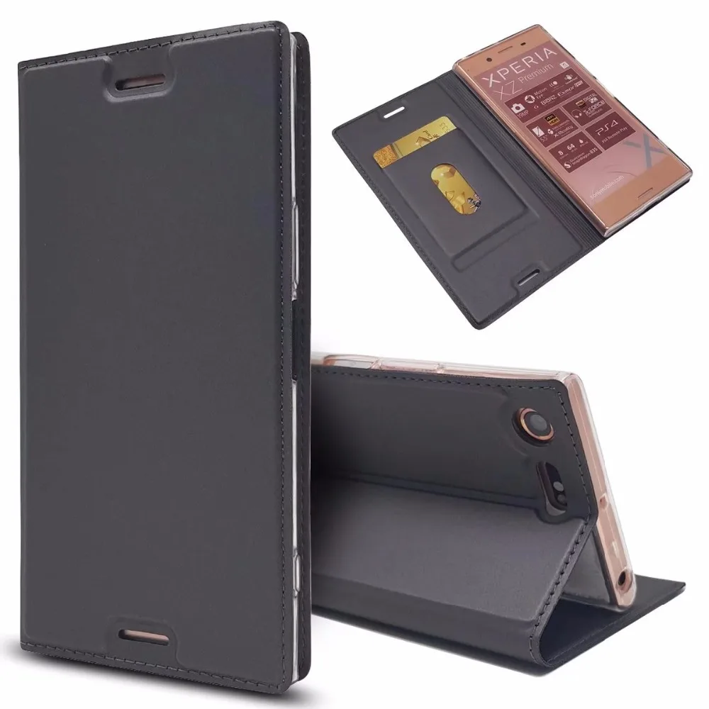 Для Sony Xperia XZ1 компактный раскладной Магнитный чехол Kickstand карта Книга защитный чехол закрытый кожаный чехол