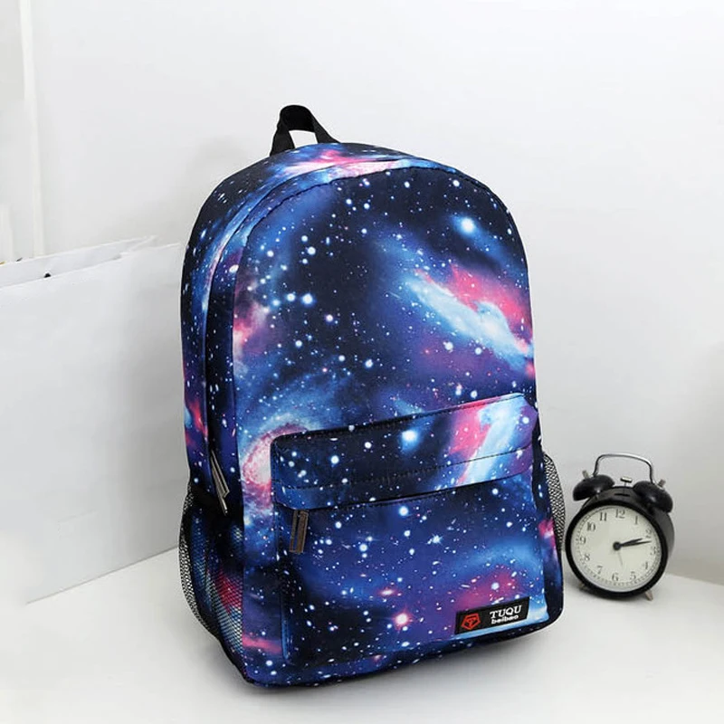 2017 Harajuku стиль Galaxy Космос молния холст женские и мужские рюкзаки печати школьные