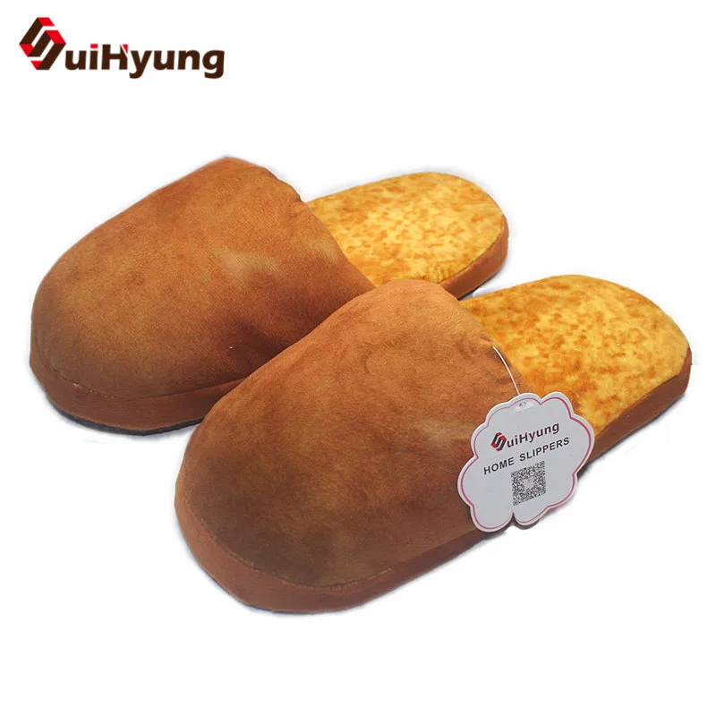 Suihyung/новые зимние теплые домашние тапочки для женщин и мужчин; домашняя обувь с мягкой подошвой; забавные плюшевые тапочки; тапочки для спальни