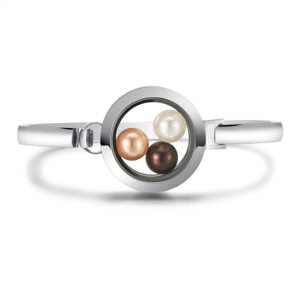 2018 Newest Fitting 8mm Pearl 316 l Stainless Steel Glass Locket Bracelet Bangle for Women | Украшения и аксессуары