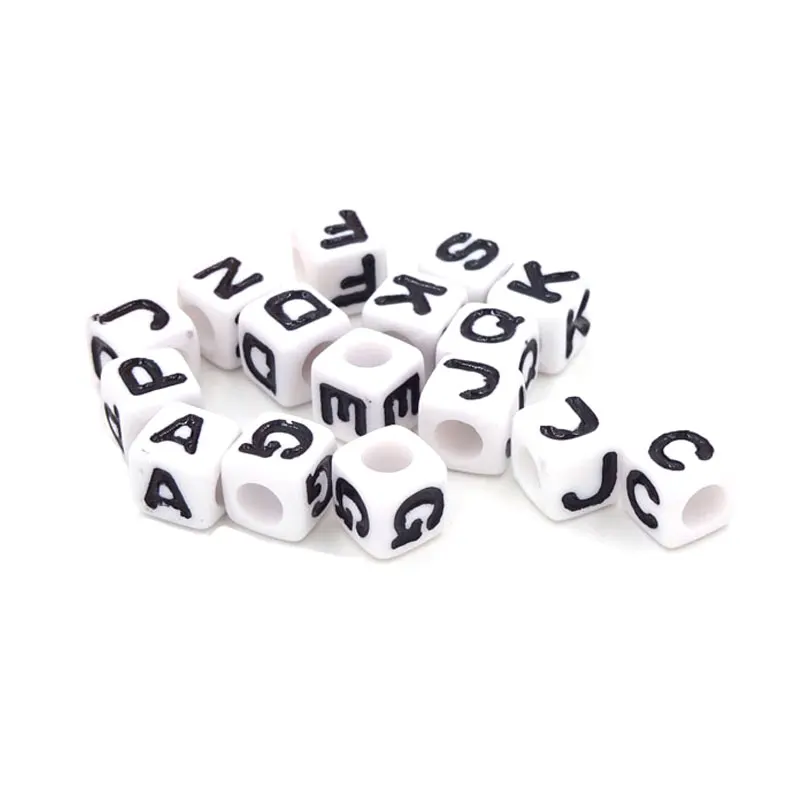7*7 мм акриловые алфавитный кубик бусины с буквами для детей ювелирные изделия 200