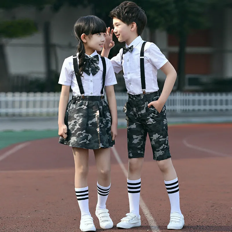 Детский костюм новый стиль для мальчиков и девочек военный тренировочный