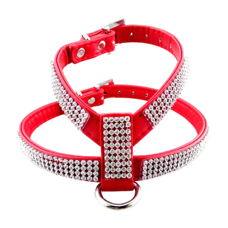 Pawstrip, 4 цвета, поводок из искусственной кожи, поводок, поводок, стразы, поводок для собак, жилет для маленьких щенков, XS-L
