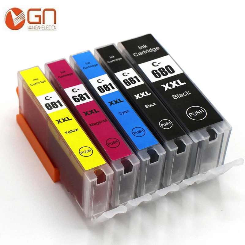 GN 5pk совместимый PGI-680 CLI-681 чернила для Canon PGI 680 PGBK CLI 681 BK/C/M/Y XXL для PIXMA TR7560 TR8560 TS6160 TS8160 TS9160
