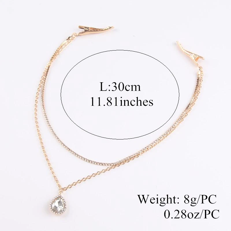 Женская заколка для волос с подвеской в виде капли воды|head jewelry|rhinestone hair clipsgold
