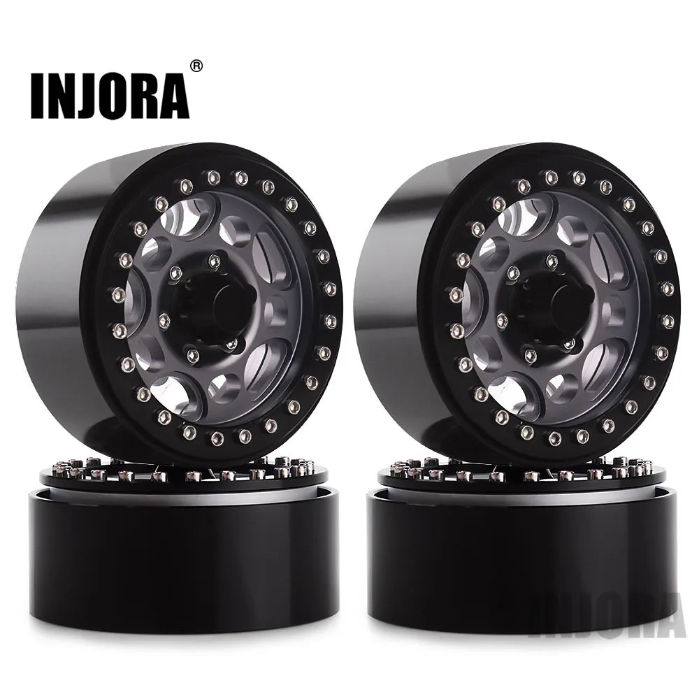 04BG INJORA 4PCS Metal 1.9 Beadlock Wheel Rim Hub for 1:10 RC Crawler Axial SCX10 SCX10 II 90046 D90 D110 MST - Цвет: 04BG