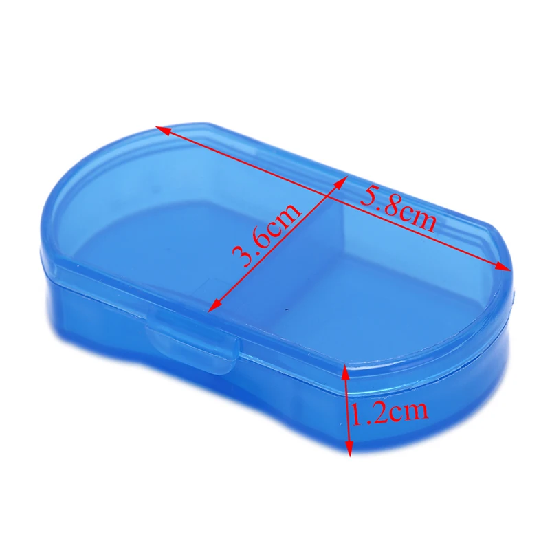 

1Pc Blue Pill Medicine Tablet Pillbox 2 Grids Pill Box Container Dispenser Organizer Case For Medicines New