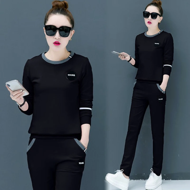 Женский комплект из 2 предметов спортивные костюмы для женщин топы и брюки