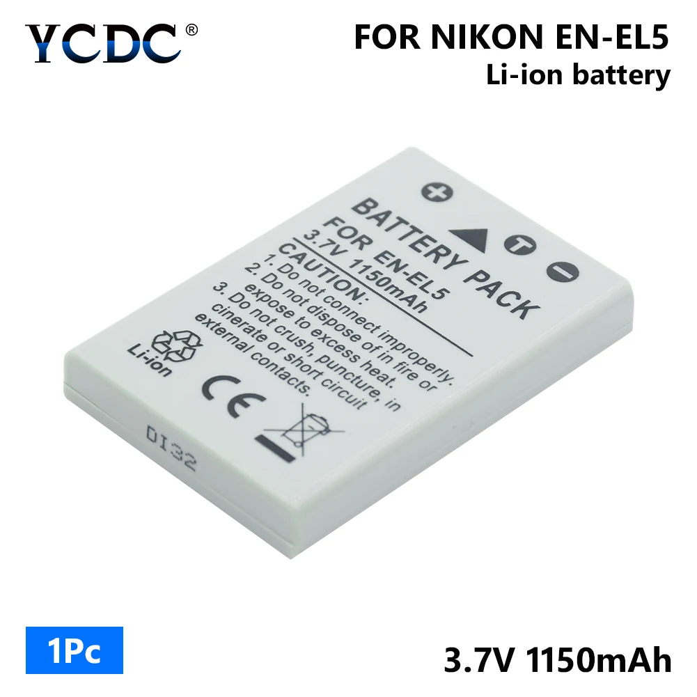 1 piece battery 1/2 штук EN-EL5 ENEL5 RU EL5 3,7 V 1150 мА/ч, литий-ионный аккумулятор Камера Батарея для Nikon Coolpix 3700 4200 5200 5900 7900 P3 P4 P500 P510 - Цвет: 1 piece battery