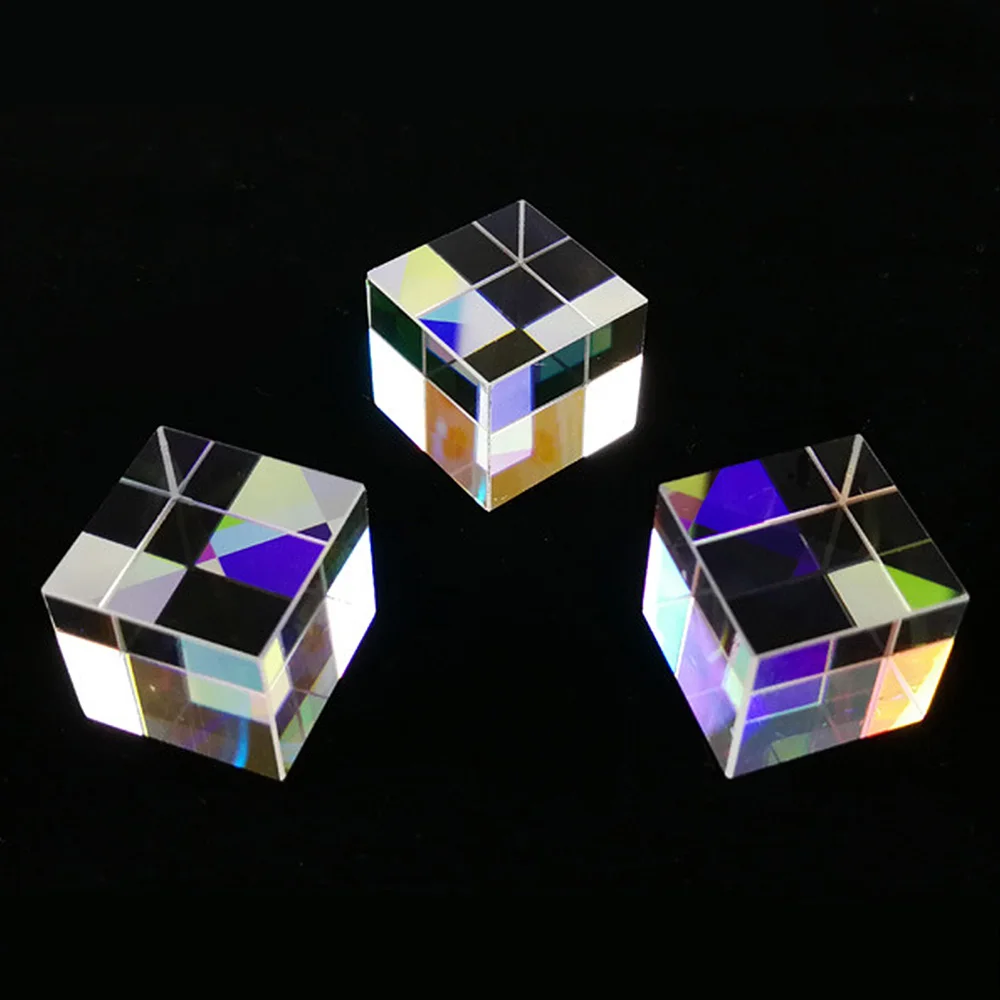 Шестисторонний X Cube яркий световой куб витражное стекло призма рассекающая луч