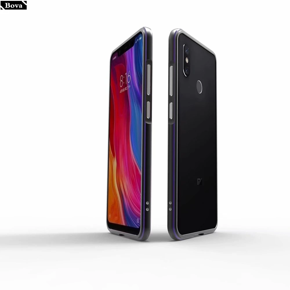 for fundas Xiaomi Mi8 Case Luxury Deluxe Ultra Thin aluminum Bumper For Xiaomi Mi8 6.21" Case+ 2 Film(1 Front+1 Rear