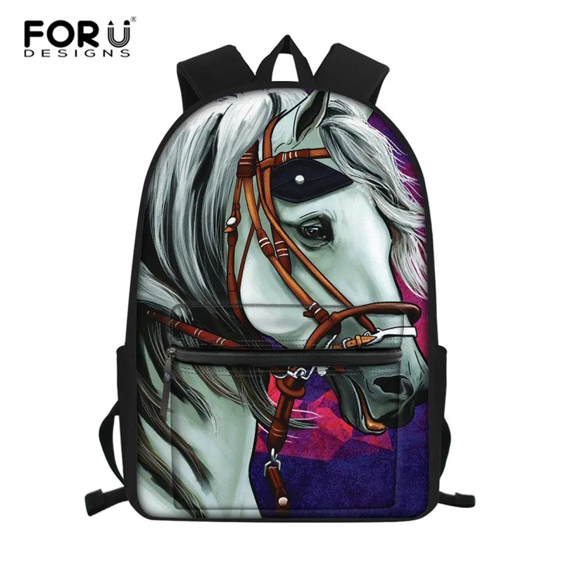 L4334Z58 FORUDESIGNS/комплект школьных сумок с черной лошадью для мальчиков и девочек-подростков, милый школьный рюкзак для детей, школьный рюкзак для детей, подарок Mochila - Цвет: L4334Z58