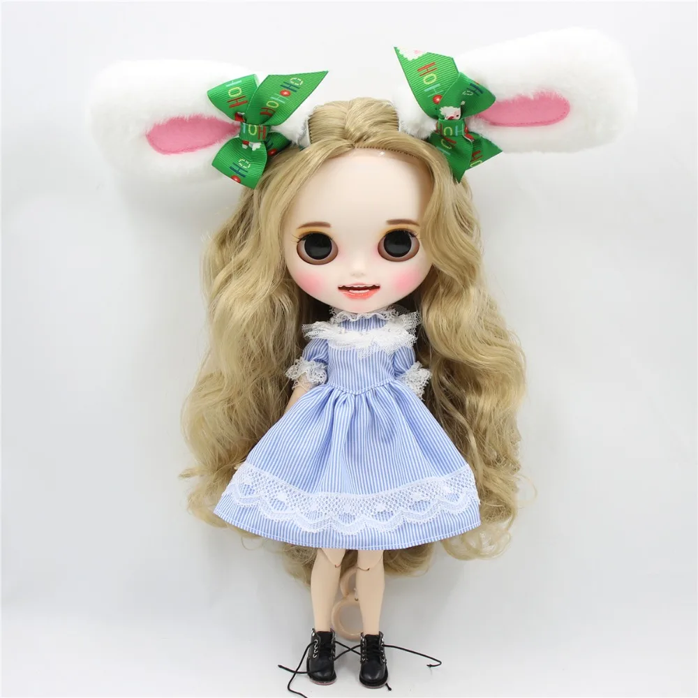 Blyth doll icy licca синий полосатый Кружевной Костюм