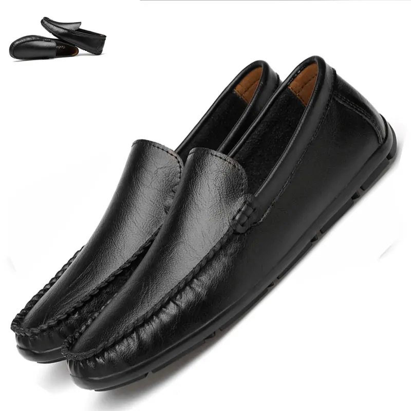 Мужские классические туфли коричневые кожаные мокасины на шнуровке большой