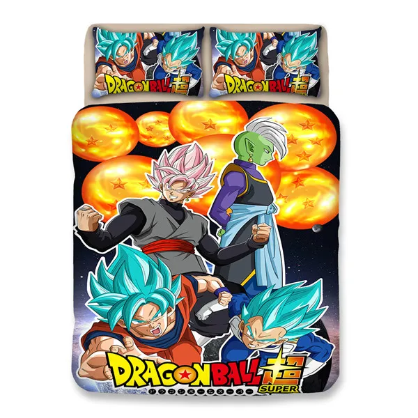 style2 3D японская анимация Dragon Ball Постельный набор Overwatch мягкая кровать пододеяльник Набор наволочек Твин/Полный размер королевы - Цвет: style2