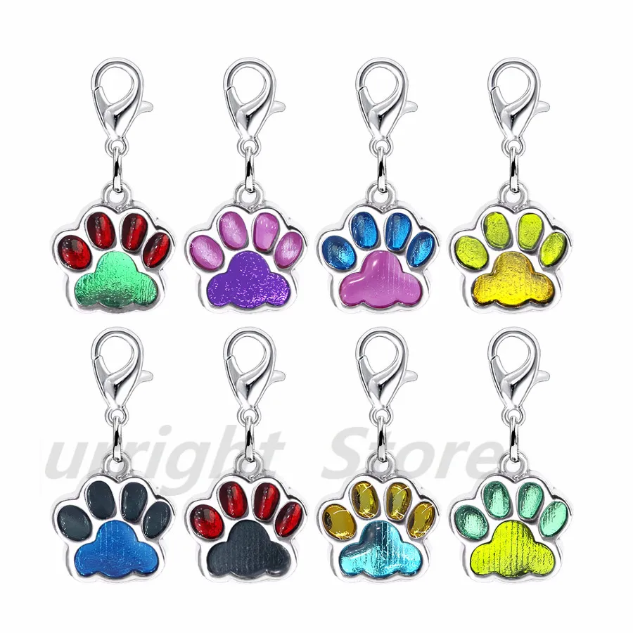 mix 2 10 шт. эмаль Bling Cat Dog/Bear отпечаток лапы висячий Шарм подходит вращающийся Омар застежка брелок кольца для ключей сумка Ювелирные изделия HC503 - Окраска металла: mix 2