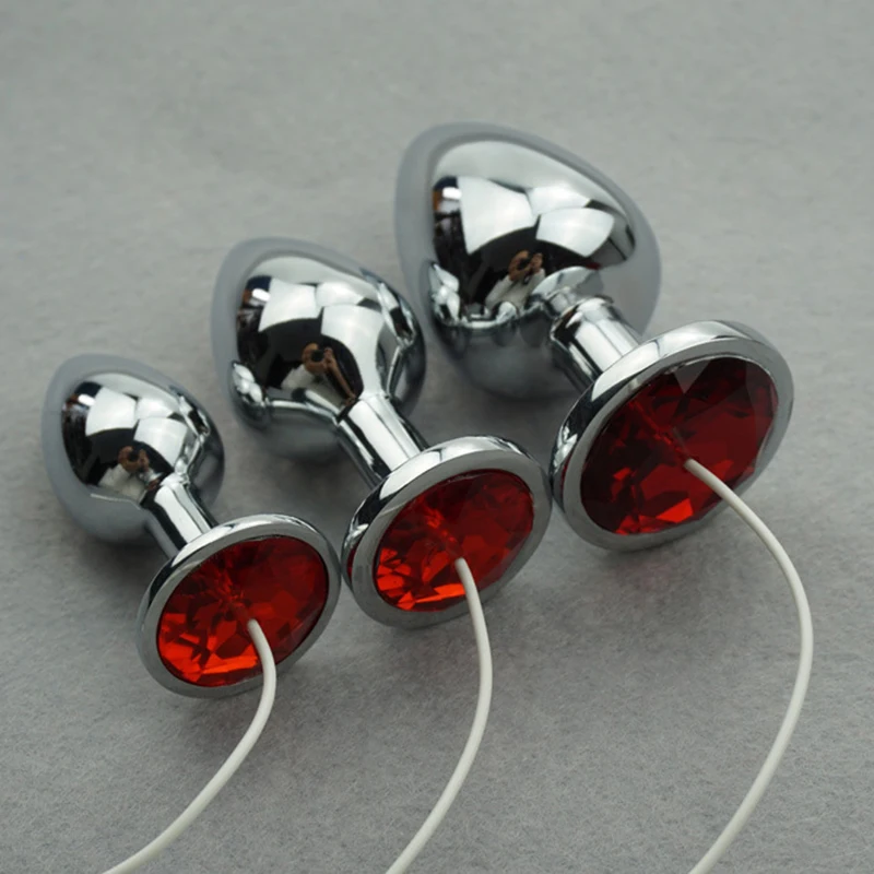 Анальная пробка из нержавеющей стали с электрическим током Женская вагинальная