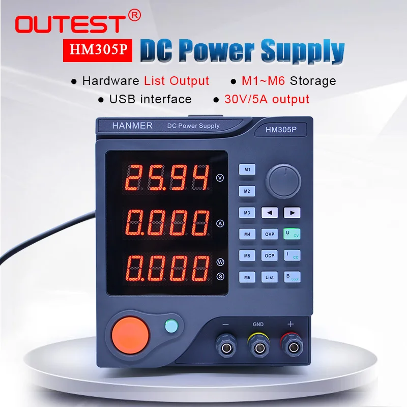 Программируемый источник питания OUTEST HM305P 30 В/5 А постоянного тока Регулируемый