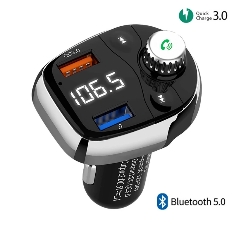 T62 Быстрая зарядка 3 0 автомобильный Bluetooth fm передатчик с двумя usb портами QC3.0