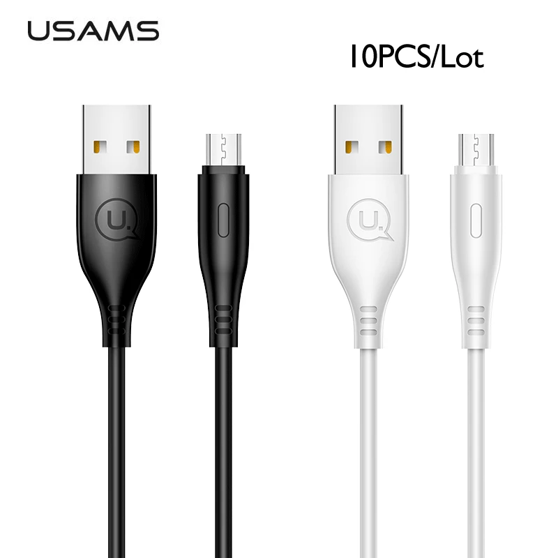 10 шт./лот USAMS Micro USB кабель для быстрой зарядки передачи данных microusb мобильный
