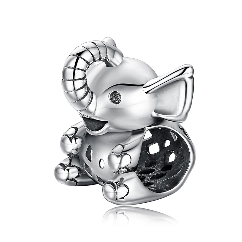 JewelryPalace 925 пробы серебро Дамбо большие ухо Слон Шарм Бусины Fit Браслеты для женщин как красивые подарки DIY ювелирные изделия