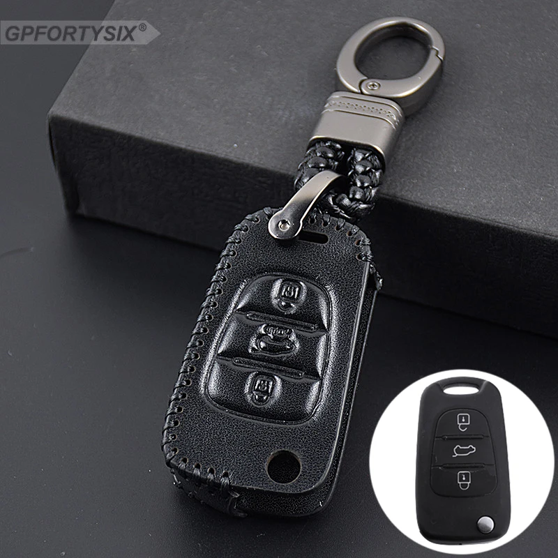 Автомобильный кожаный чехол для ключей подходит KIA RIO K2 K5 Sportage Sorento Ceed|fob cover|car key case