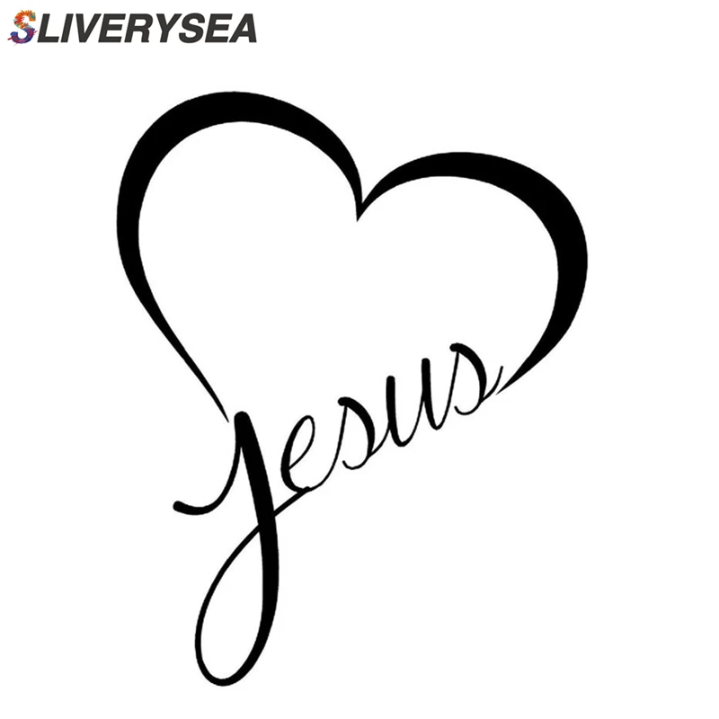 SLIVERYSEA Jesue Heart Christian Автомобильная Наклейка Автомобильные оконные бамперы