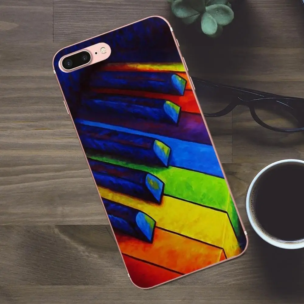 Цветные клавиши с пианино для Apple iPhone X 4 дюймов фотосессия 5 5C SE 6 6S 7 8 Plus Galaxy A3 A5 J1 J2 J3