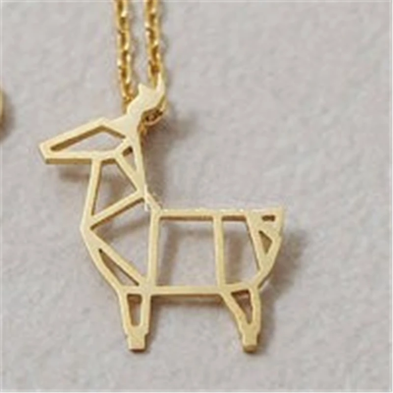 30pcs/lot Hot Selling Cute Little Deer Animal Necklace Jewelry. Hollow Origami Necklace. Simple Design Style | Украшения и