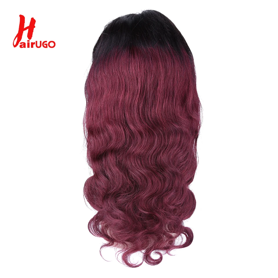 Парики из натуральных волос на кружеве HairUGo для женщин Омбре не Реми бразильские