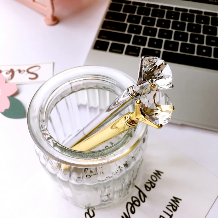 2020 гелевая ручка милые ручки для школы алмазная золотые розовые серебристые