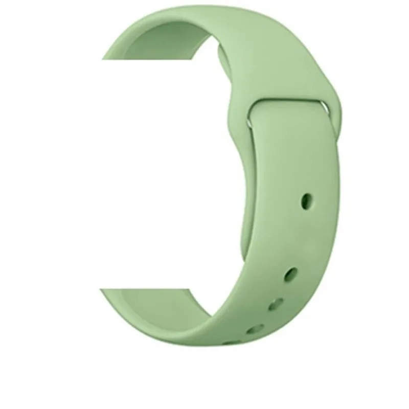 Mint 20 цветов, спортивная мягкая силиконовая лента для Apple Watch, 38 мм, 42 мм, 40 мм, 44 мм, браслет, сменный ремешок для IWatch, серия 1, 2, 3, 4 - Цвет ремешка: Mint