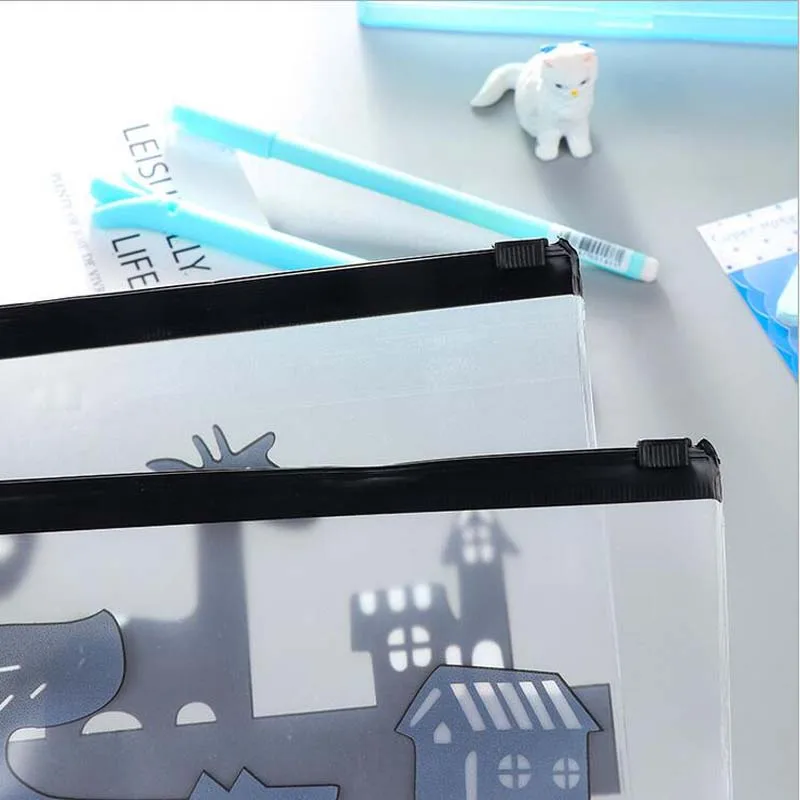 Прекрасный прозрачный ПВХ пенал на молнии чехол для детей Студент творческий