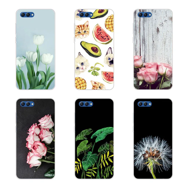 huawei honor v10 Case Silicon Popular flowers Painting Soft TPU Back Cover for view 10 Protect Phone cases shell |