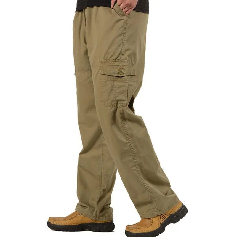 Мужские брюки-карго повседневные хлопковые свободные брюки большого размера XL-6XL