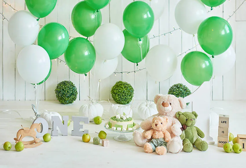Шевронами стены воздушные шары Happy Baby 1st торт ко дню рождения ПОРТРЕТНАЯ
