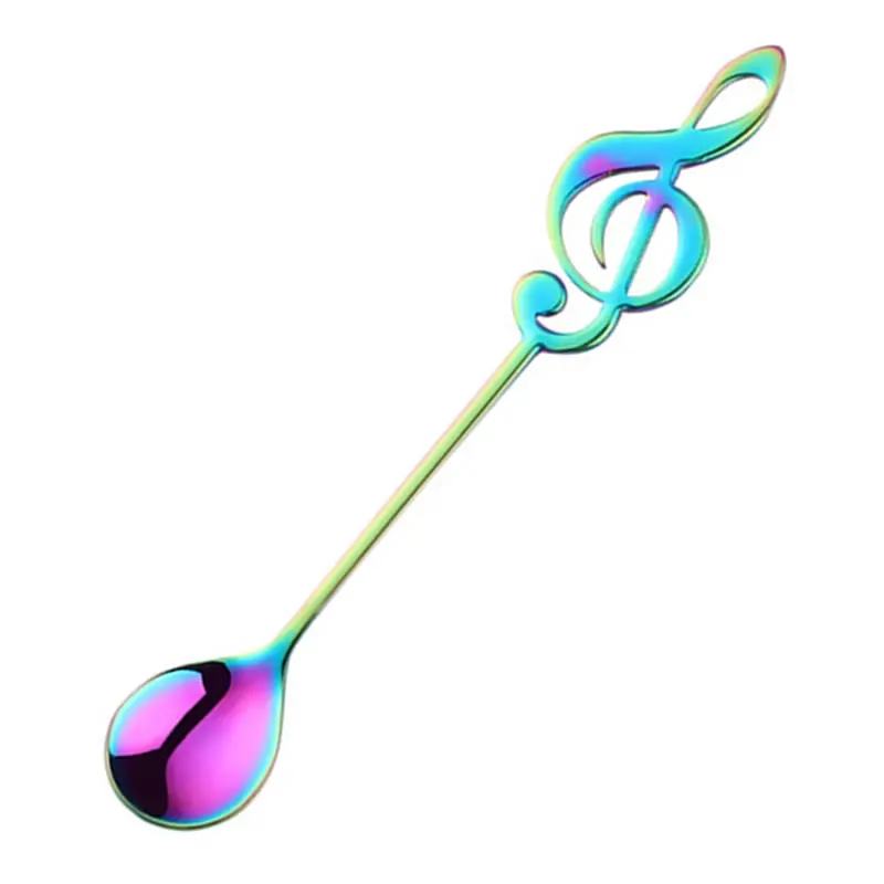 Colorful OBR, нержавеющая сталь, музыкальная ручка, ложка для эспрессо, чая, перемешивания, для смешивания, сервировочная ложка, для мороженого, кофе, совок, кухонные аксессуары - Цвет: Colorful
