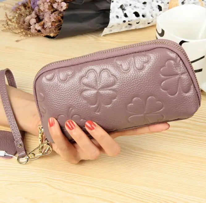 Purple T1209 WERICHEST женский клатч из натуральной кожи, кошельки, несколько карт, длинный женский кошелек с сумкой для телефона, Модный женский кошелек - Цвет: Purple T1209